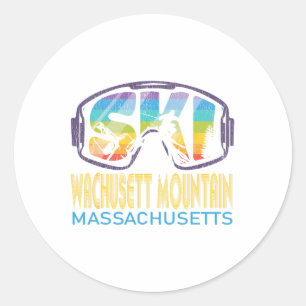 Ski Wachusett Mountain Machusetts Skiing Vacation  Classic Round Sticker