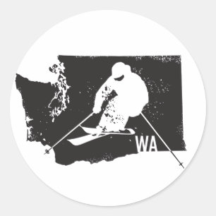 Ski Washington Classic Round Sticker