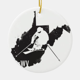 Ski West Virginia Ceramic Tree Decoration