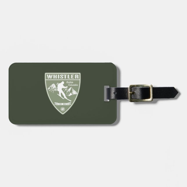 Ski Whistler British Columbia Luggage Tag (Front Horizontal)
