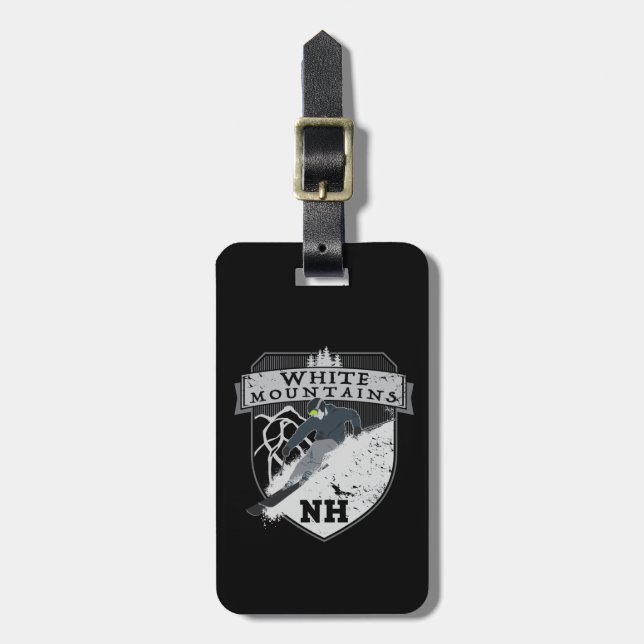 Ski White Mountains, NH Luggage Tag (Front Vertical)