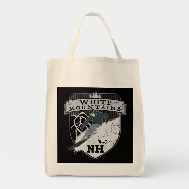 Ski White Mountains, NH Tote Bag (Front)