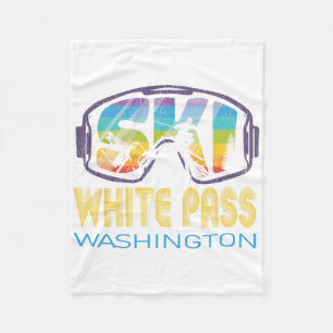 Ski White P Washington Skiing Vacation Fleece Blanket