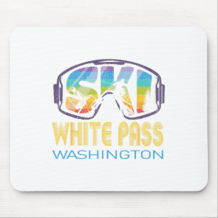 Ski White P Washington Skiing Vacation Mouse Mat