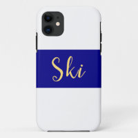 SKI Wide Bright Royal Blue Winter White Stripes
