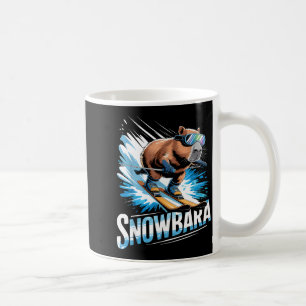 Ski winter sport skier funny skiing capybara  coffee mug