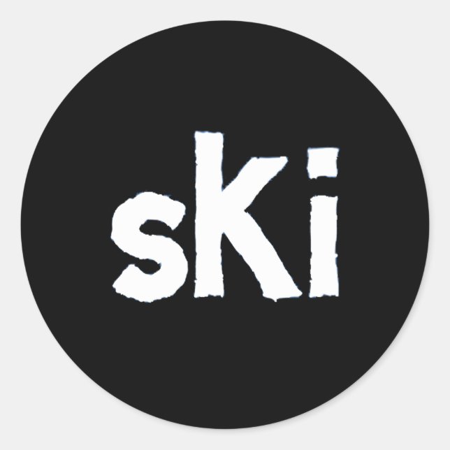 Ski Winter Sports Classic Round Sticker (Front)