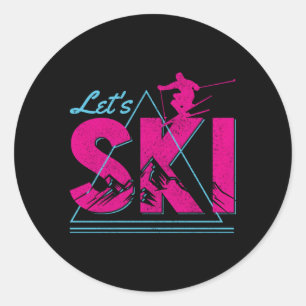 Ski Winter Sports Skiing Skier Classic Round Sticker