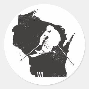 Ski Wisconsin Classic Round Sticker