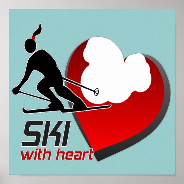 SKI WITH HEART POSTER (Front)