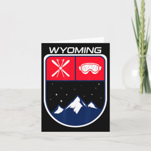 Ski Wyoming Mountain Skiing Trail Skier Goggle Pol Card