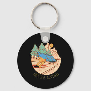 Ski Ya Later Alpine Apres Ski Skiier Skiing Key Ring