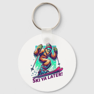 Ski Ya Later! - Fun Skiing Bigfoot Winter Sports S Key Ring