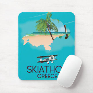 Skiathos Greece travel poster Mouse Mat