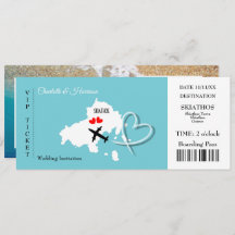 Skiathos Wedding Destination Ticket Boarding Pass