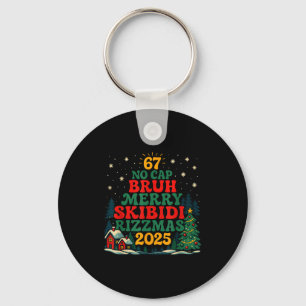 Skibiddi Rizzmas 2025 Funny Meme Christmas Tree Key Ring