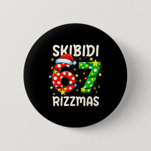 Skibidi 67 Rizzmas Funny Six Seven Meme Christmas 6 Cm Round Badge