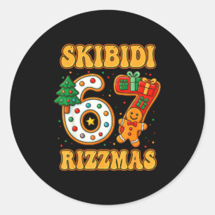 Skibidi 67 Rizzmas Funny Six Seven Meme Christmas Classic Round Sticker
