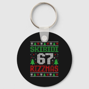 Skibidi 67 Rizzmas Funny Six Seven Meme Christmas Key Ring