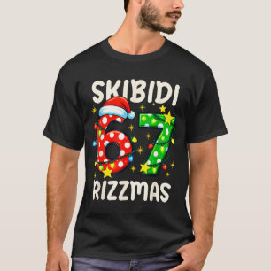 Skibidi 67 Rizzmas Funny Six Seven Meme Christmas T-Shirt