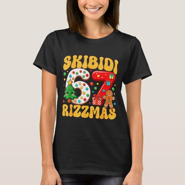 Skibidi 67 Rizzmas Six Seven Meme Christmas Boys G T-Shirt (Front)