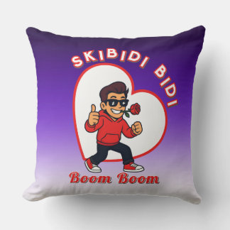 Skibidi Bidi Boom Boom Valentine Meme - Cartoon Cushion