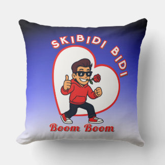 Skibidi Bidi Boom Boom Valentine Meme - Cartoon Cushion