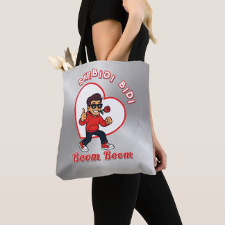 Skibidi Bidi Boom Boom Valentine Meme - Cartoon Tote Bag