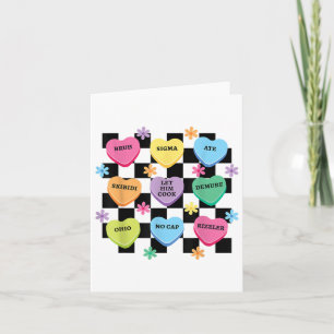 Skibidi Bruh Ohio Demure Hearts Funny Valentines D Card