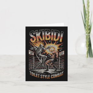 Skibidi Combat Skeleton Boxing Match Meme Explosio Card