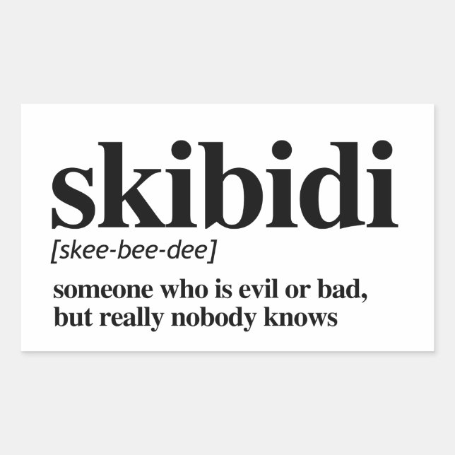 Skibidi Definition Rectangular Sticker (Front)