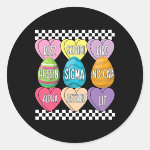 Skibidi Easter Eggs Funny Rizz Meme Easter Candy 2 Classic Round Sticker