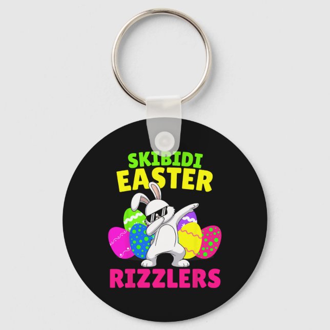 Skibidi Easter - Funny Easter Rizzler Gen Alpha Tw Key Ring (Front)