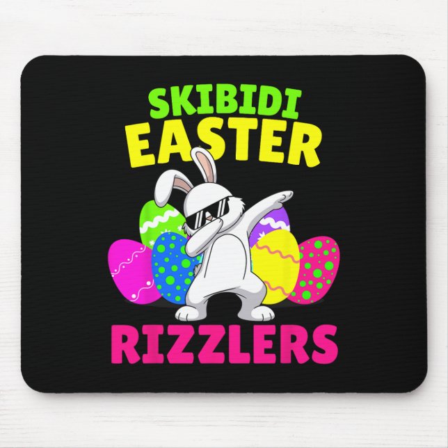 Skibidi Easter - Funny Easter Rizzler Gen Alpha Tw Mouse Mat (Front)
