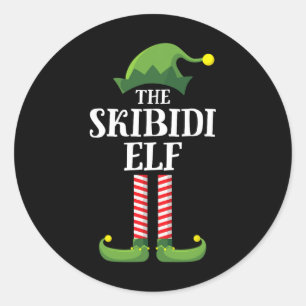 Skibidi Elf Shirt Matching Family Group Funny Chri Classic Round Sticker