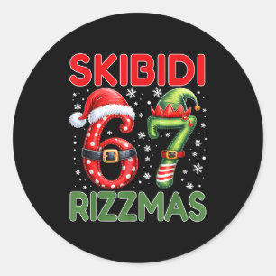 Skibidi Rizzmas 67 Christmas Six Seven Xmas Funny Classic Round Sticker