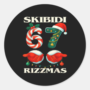 Skibidi Rizzmas 67 Christmas Six Seven Xmas Funny Classic Round Sticker