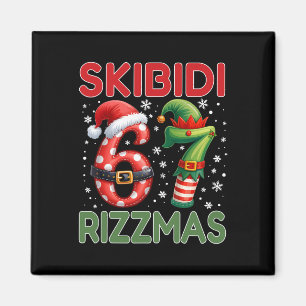 Skibidi Rizzmas 67 Christmas Six Seven Xmas Funny Magnet