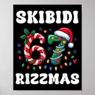 Skibidi Rizzmas 67 Christmas Six Seven Xmas Funny Poster