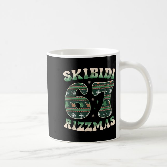 Skibidi Rizzmas 67 Six Seven Meme Ugly Christmas F Coffee Mug (Right)