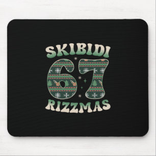 Skibidi Rizzmas 67 Six Seven Meme Ugly Christmas F Mouse Mat