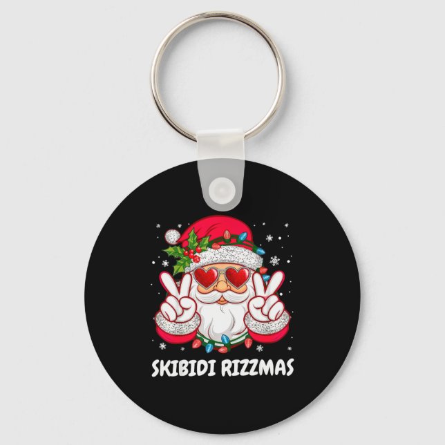 Skibidi Rizzmas Christmas Funny Santa Claus Xmas P Key Ring (Front)