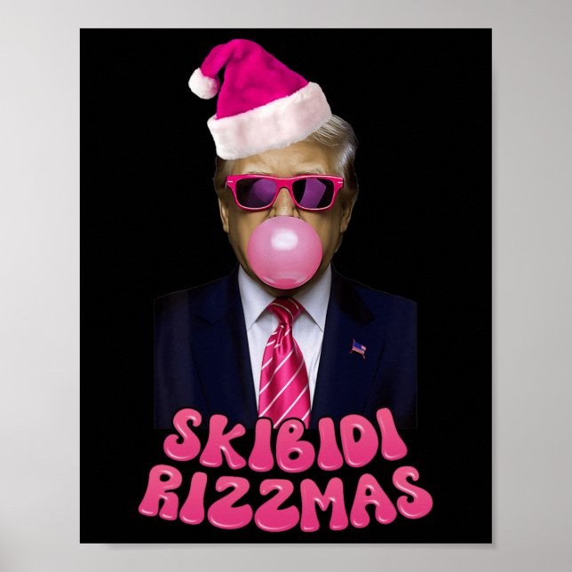 Skibidi Rizzmas Christmas Pink Trump Bubble Gum Ch Poster (Front)