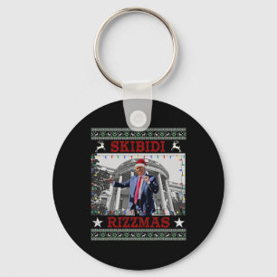 Skibidi Rizzmas Christmas Rizz Donald Trum Charism Key Ring