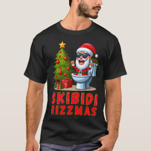 Skibidi Rizzmas Christmas Rizz Funny Santa Claus T-Shirt