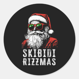 Skibidi Rizzmas Christmas Rizz Santa Claus Charism Classic Round Sticker