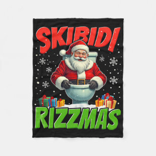 Skibidi Rizzmas Christmas Rizz Santa Claus Charism Fleece Blanket
