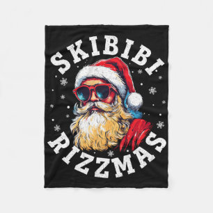 Skibidi Rizzmas Christmas Rizz Santa Claus Charism Fleece Blanket