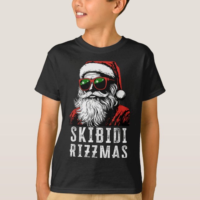 Skibidi Rizzmas Christmas Rizz Santa Claus Charism T-Shirt (Front)