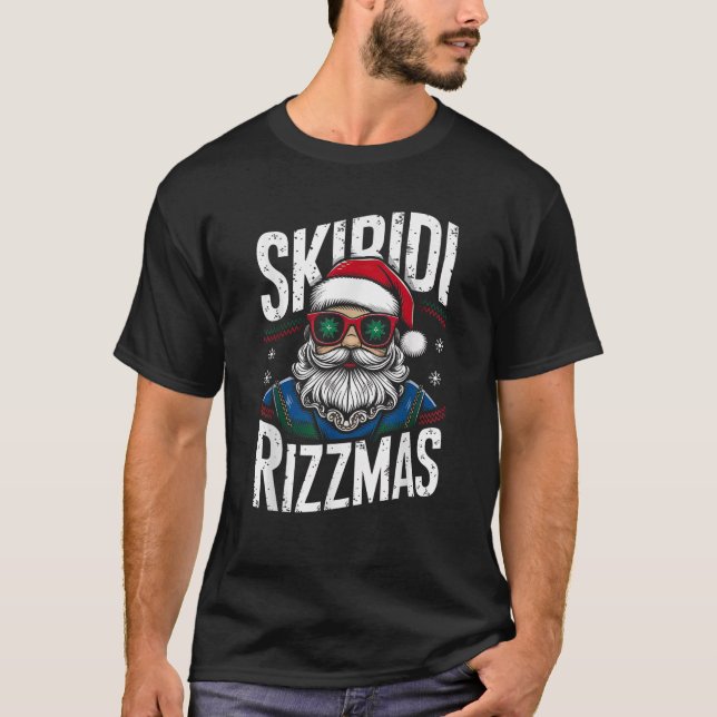 Skibidi Rizzmas Christmas Rizz Santa Claus Charism T-Shirt (Front)